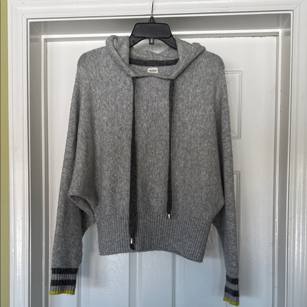 Pringle of Scotland x H&M Oversized Gray Hooded Sweater Raglan Sleeves - S